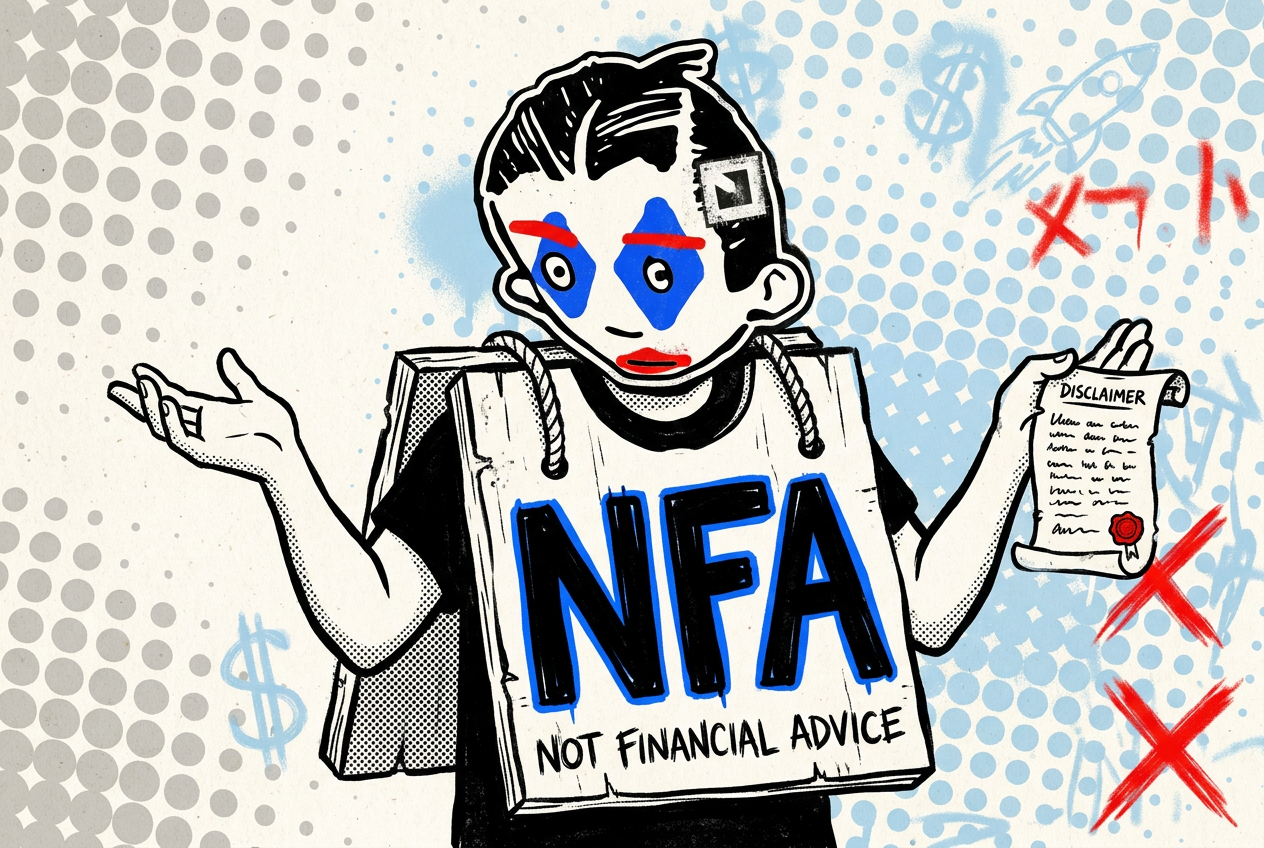 Mascot shrugging in an NFA sandwich-board